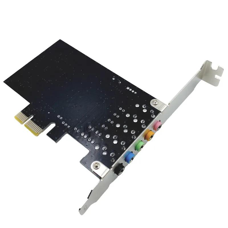 PCI-E 5.1 Sound Card Computer PCIE 5.1 Channel 3D Audio 6 Channels 3D Games Music Digital Sound Card PCI Express 5.1 CH 24Bit