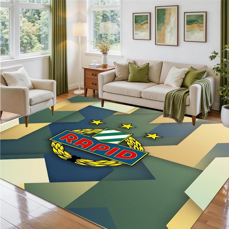 Rapid Wien FC Design Kristall-Samt Teppich Weiche Dekorationsmatte für Schlafzimmer Eingang