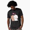 Dudu So In Love With Bubu Gift T Shirt Kawaii Panda Bear Cartoon Graphic Tee Cute Y2K Clothes 100 Cotton All Size Tee S6XL