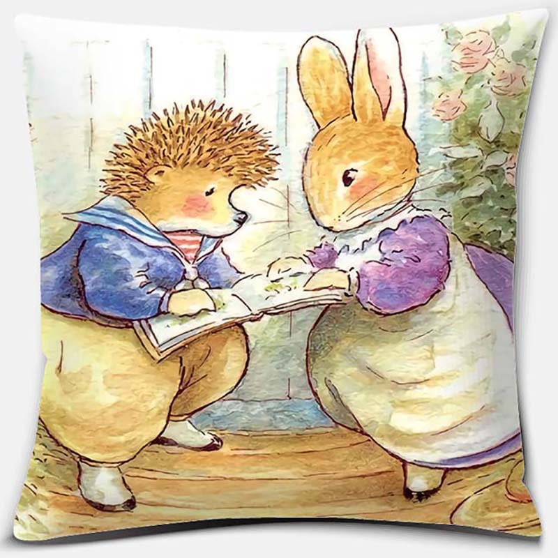 Cute Cartoon Rabbit Printing Series Pattern Pillowcase Square Pillowcase Home Office Decoration Pillowcase