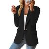 Women's Lapel Collar Long Sleeve Blazer Regular Fit Office Jacket Solid Color Business Blazer