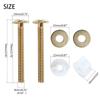 2pcs/set Toilet Seat Screws Universal Toilet Seat Screw Replacement Toilet Seat Screws with Plastic Nuts & Metal Washers