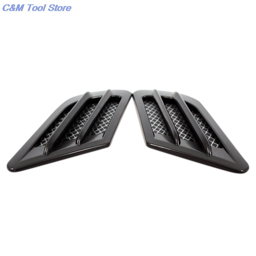 2ks/sada Větrací otvor pro boční proudění vzduchu do auta Kryt otvoru v blatníku Sací mřížka Dekorace kanálu ABS Plastová nálepka