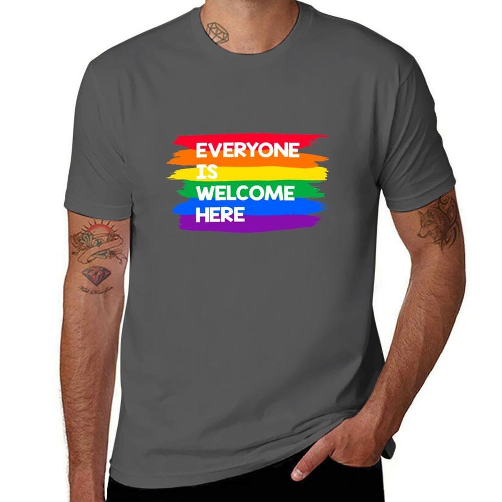 Everyone Is Welcome Here Tshirt Fashion Print Casual Short Sleeve