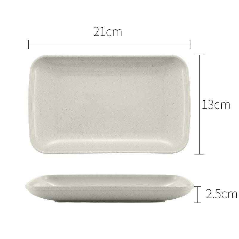 Creative Wheat Straw Rectangular Plate - Healthy Tableware for Desserts, Sushi, Pasta - Eco-Friendly Kitchen Utensils
