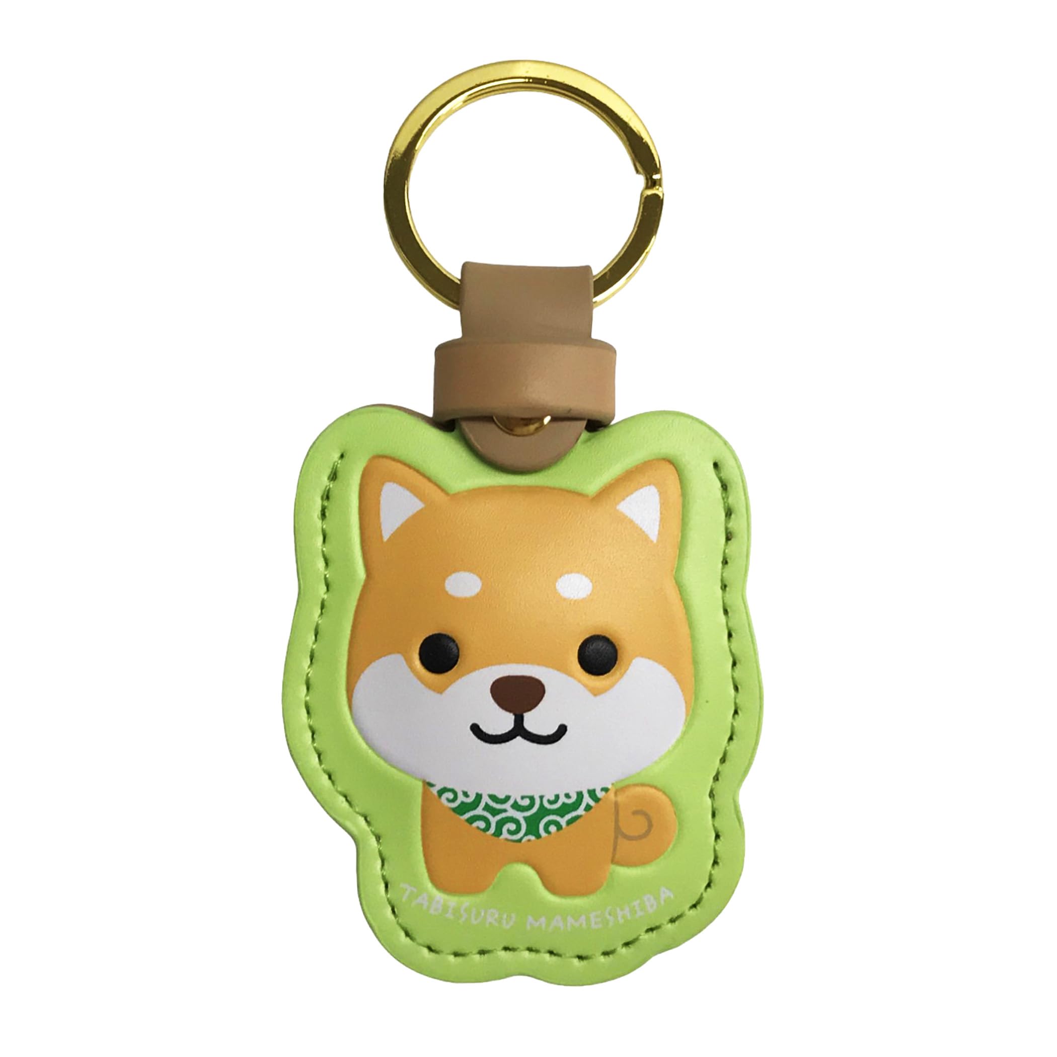 

LamPlanning Traveling Mameshiba PU Leather Key Keychain for AirTag Smart Tracker Case, Ring, (Mame)