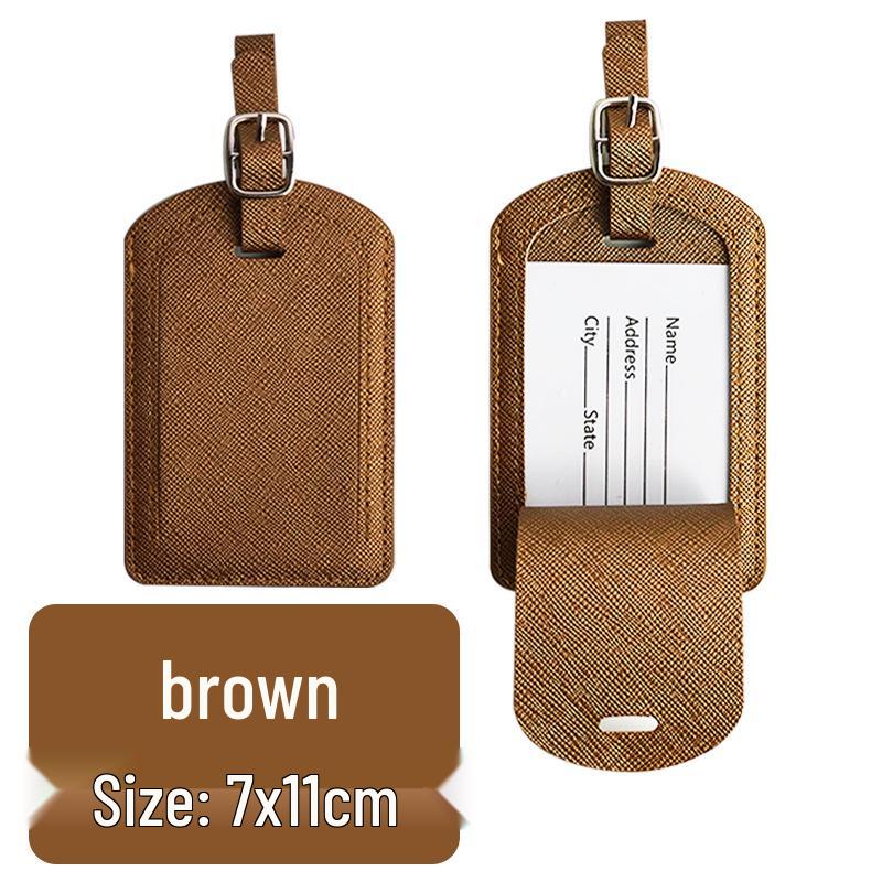 Metal Buckle Boarding Pass and PU Leather Luggage Tag with Hot Stamped Paper Card