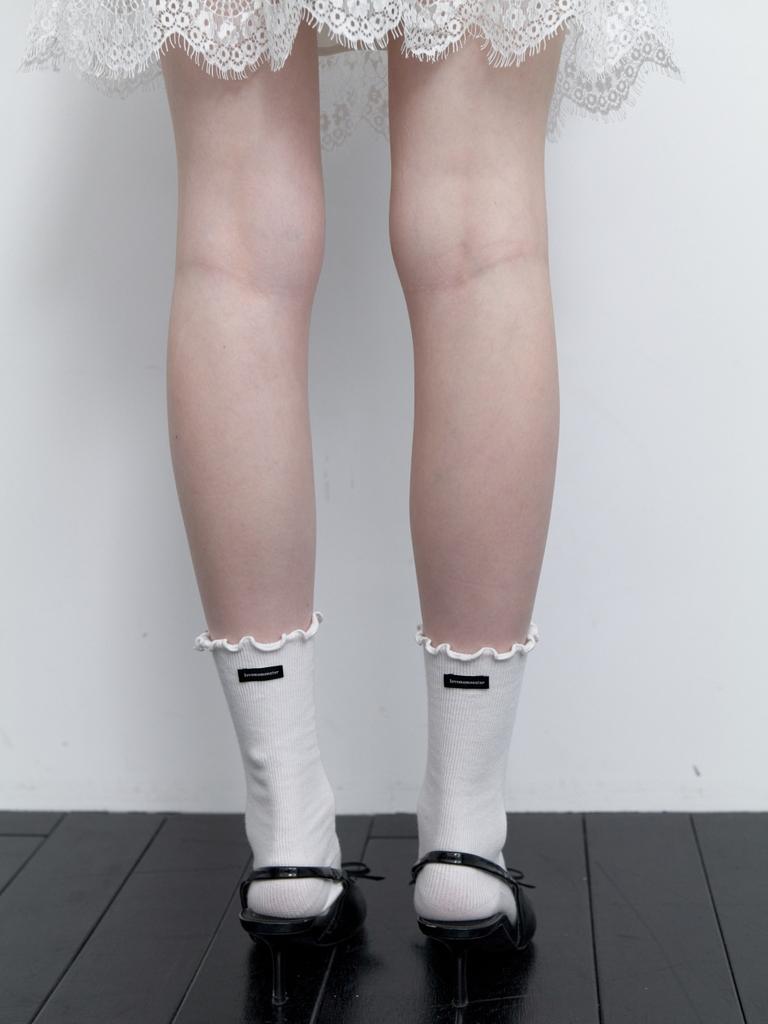 Leobeumimonseuteo Frill Top Middle Socks_2Col (L251Msc030)