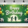10th/7th/9th Birthday Banner with Soccer Ball, Party Supply, Decorations, Backdrop for Birthday Party Decorations, Photography Accessories.