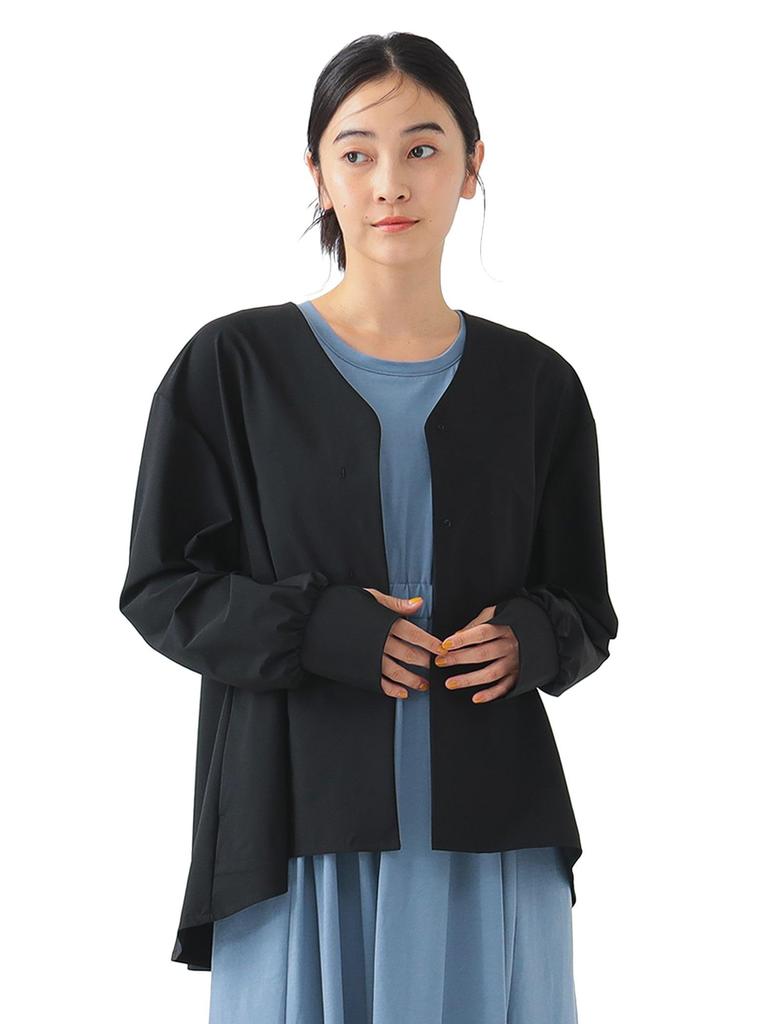 BEAMS Life Store by BEAMS Women's Land & Water V-Neck Cardigan, Long Sleeve Tee, Quick-Drying and UV Protection, Black, One Size