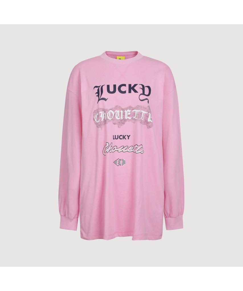 LUCKY CHOUETTE Print Point Long Length Long-Sleeved T-Shirt (Pink) Lftas25190Pix
