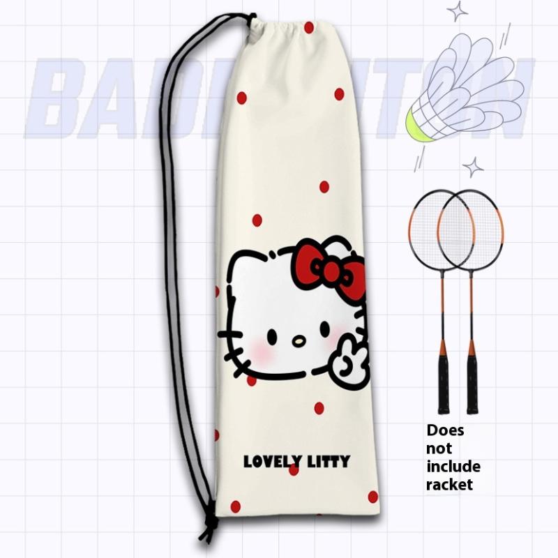 

1 шт. Sanrio Hello Kitty Мультяшная сумка для бадминтона Аниме-принт Креативная портативная сумка для ракеток Большая вместимость Женская мужская сумка для спортзала Подарок