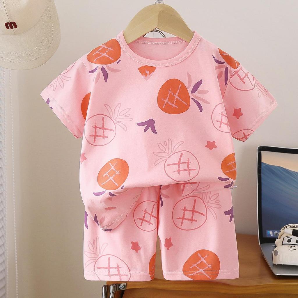 Kids' Summer Sport Suit Set with Cartoon Prints for Toddlers