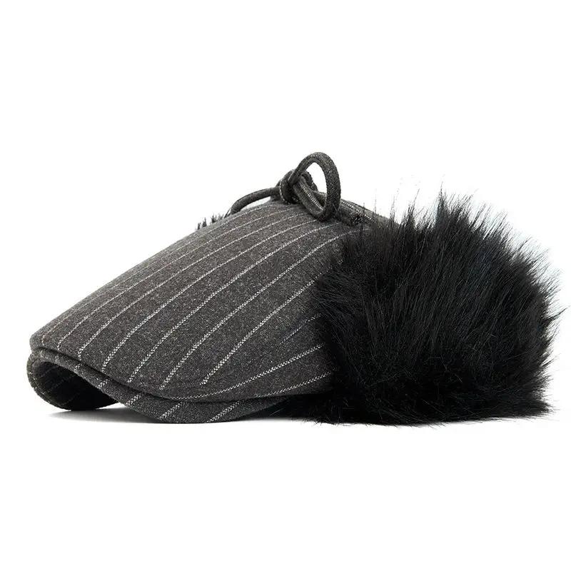 

LDSLYJR Winter Cotton Print Warm Newsboy Caps Men Flat Cap Women Painter Beret Hats 153 55-60cm Wear