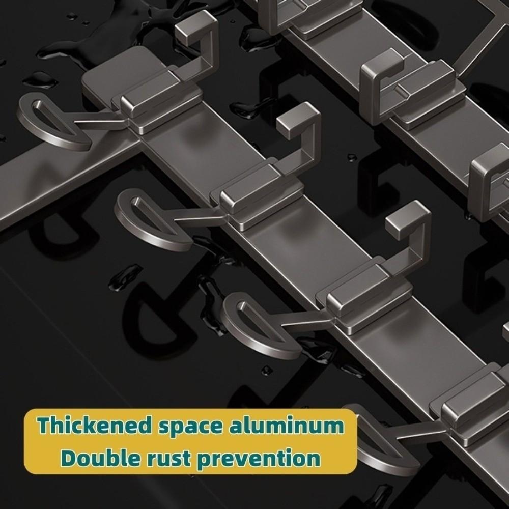 6/7 Hooks Wall-Mounted Coat Racks Drill-Free Storage Hooks Row Hook Clothing Bag Holder  Kitchen