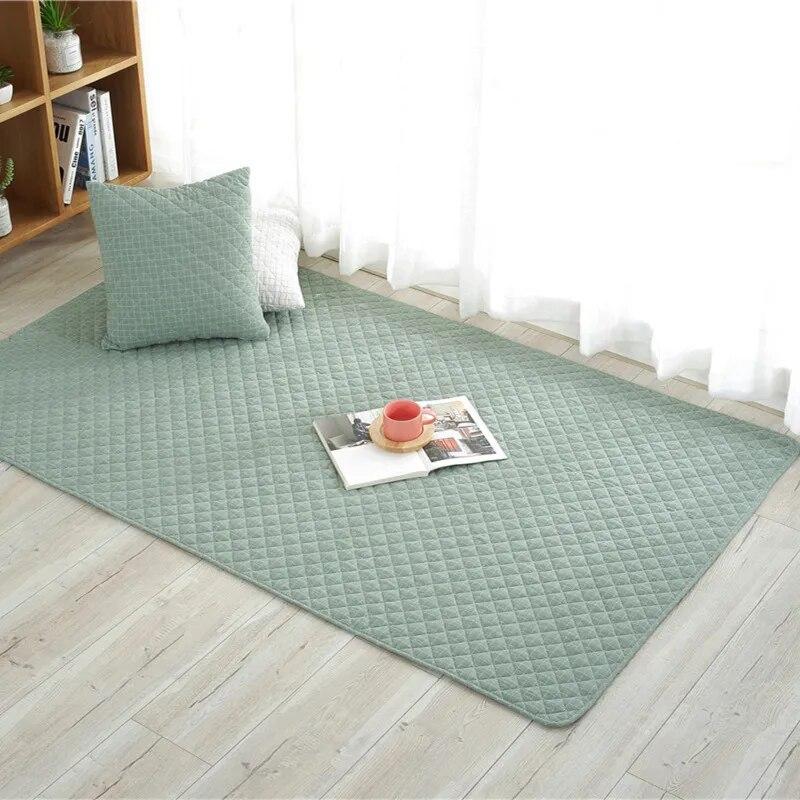 Cotton Sofa Cushion Quilted Rug Living Room Bedroom Cushion Cover Colored Textile Mat Plaid Kids Baby Crawling Mat Nap Mat