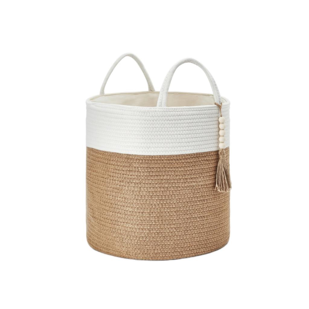 Handwoven Decorative Storage Basket for Closet, Shelf and Living Room Organization