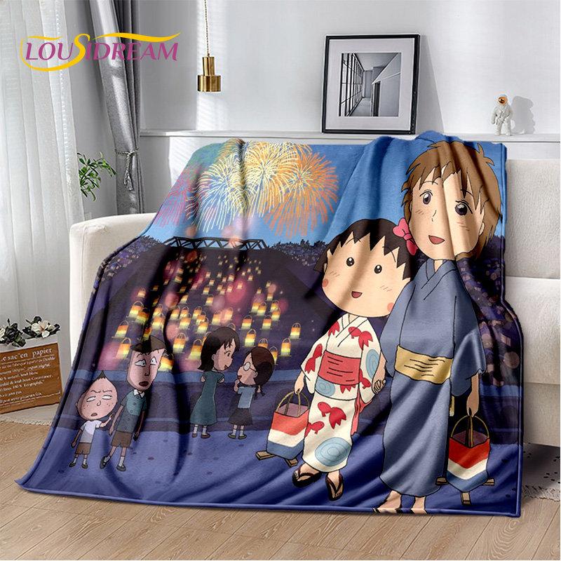 Chi-bi Maruko Sakura Momoko Cartone Animato Morbida Coperta di Peluche, Coperta di Flanella Coperta da Lancio per Soggiorno Camera da Letto Letto Divano Picnic Bambino