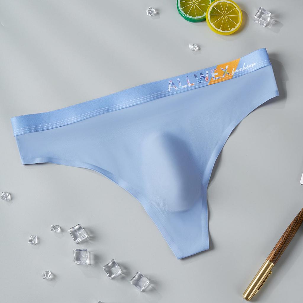 Men's 3D Contour Ice Silk Triangle Briefs with 'ALLWEX' Design