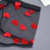 Men Boxer Underwear Elastic Mid-rise Perspective Hollow Mesh Design Boxer Briefs Heart Pattern Underwear Anniversary Gift