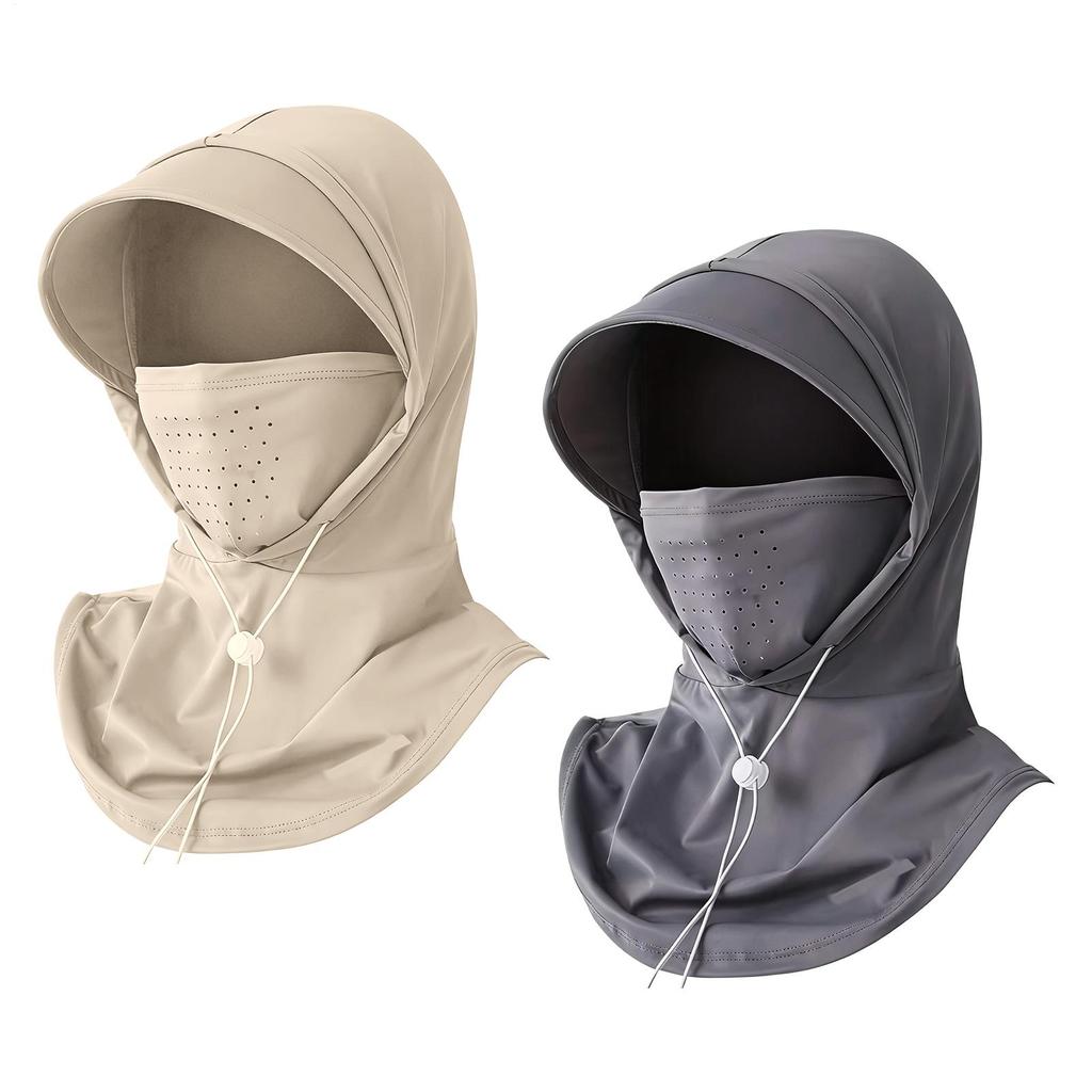 Chapeau d'été Visage Pare-soleil Anti-UV Chapeau Intégré Écharpe Respirante en Soie Glacée Protection Solaire Visage Cou Conduite Vélo Serviette Visage