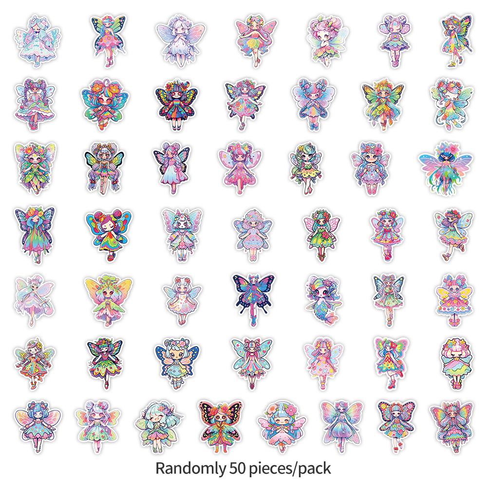 Cute Elf Series Waterproof Graffiti Stickers - 50 Sheets for Phone & Computer Decoration