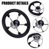 11in 5 Spoke Boat Destroyer Steering Wheel with Black Foam Stainless Steel Steering Wheel Without Knob for Marine Yacht
