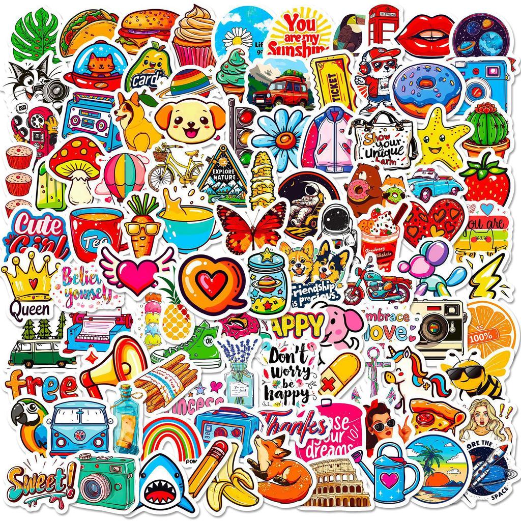 200 Hand-Painted Illustration Stickers European And American Style Series Graffiti Stickers Children'S Stickers