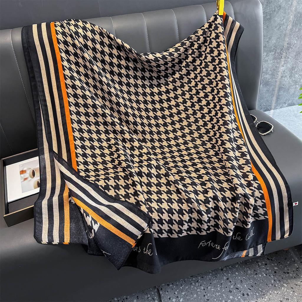 New Fashion Luxury Houndstooth Print Scarf For Women Shawl Wrap Spring Scarf Pashmina Foulard Hijab Stole Scarves Bufandas Stole