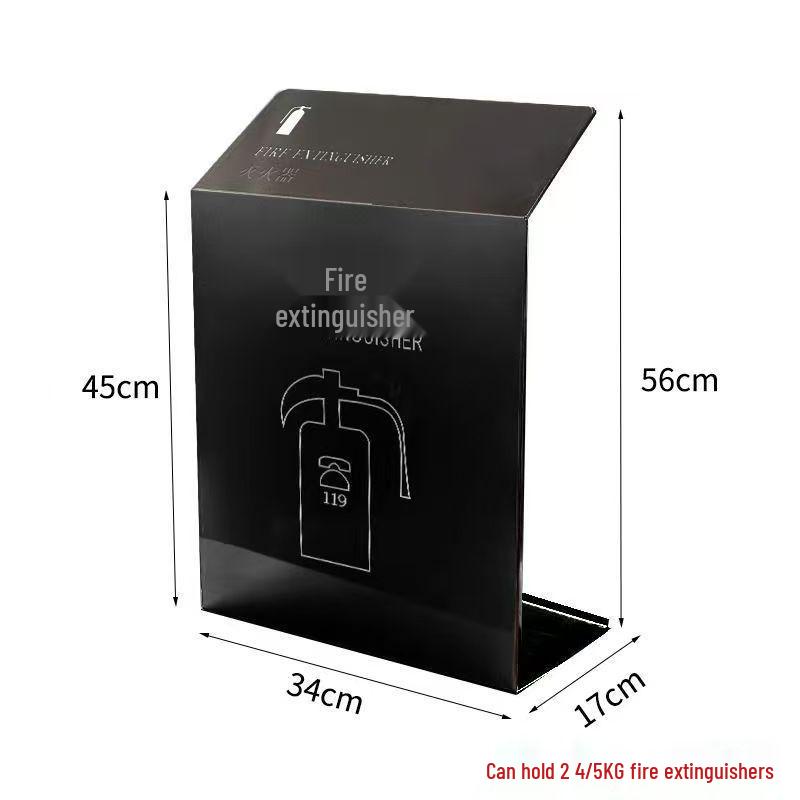 Stojan na hasicí přístroj s úložným prostorem a bezpečnostním krytem pro práškové hasicí přístroje