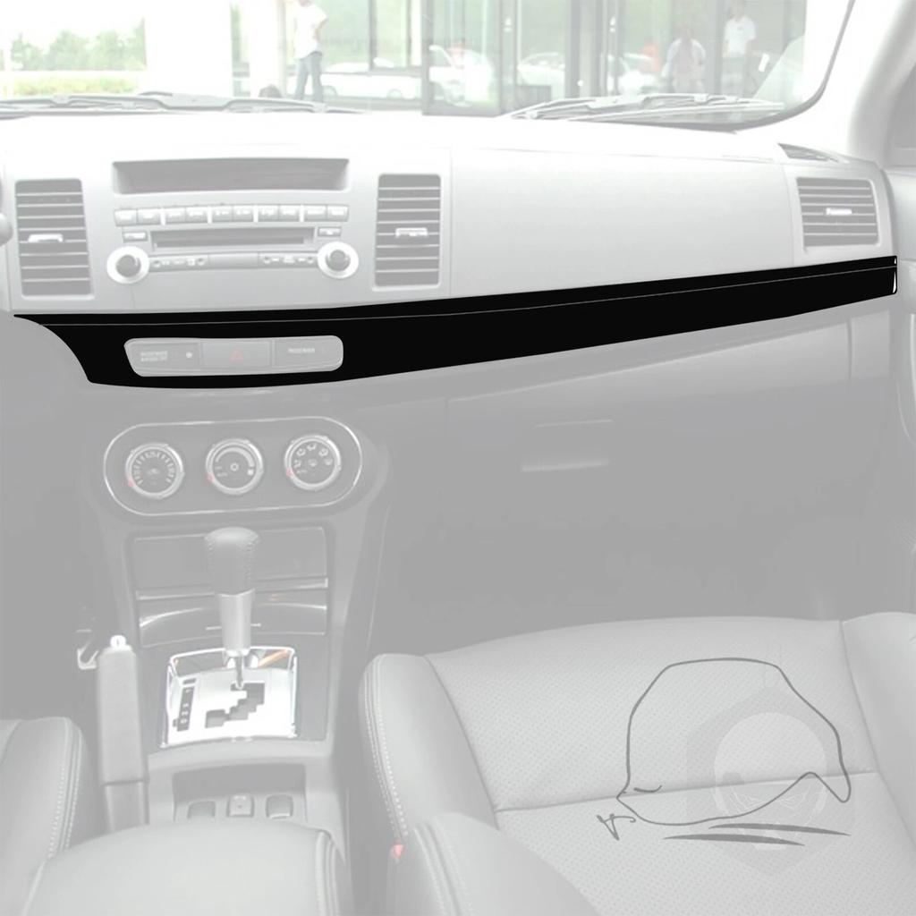For Mitsubishi Lancer EVO X MR 2008-2015 Car Accessories Plastic Piano Black Interior Central Dashboard Panel Trim Sticker