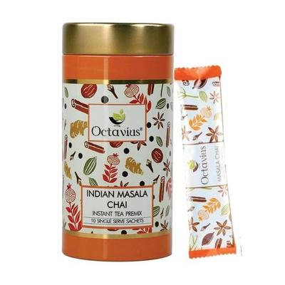 Octavius | Hint Masala Premiks Çay - 10 Poşet | Hediye Teneke Kutu Ambalajı | Hazır Çay Karışımı | Hazır Çay | Premiks Çay Tozu (15Gm X 10 Poşet)