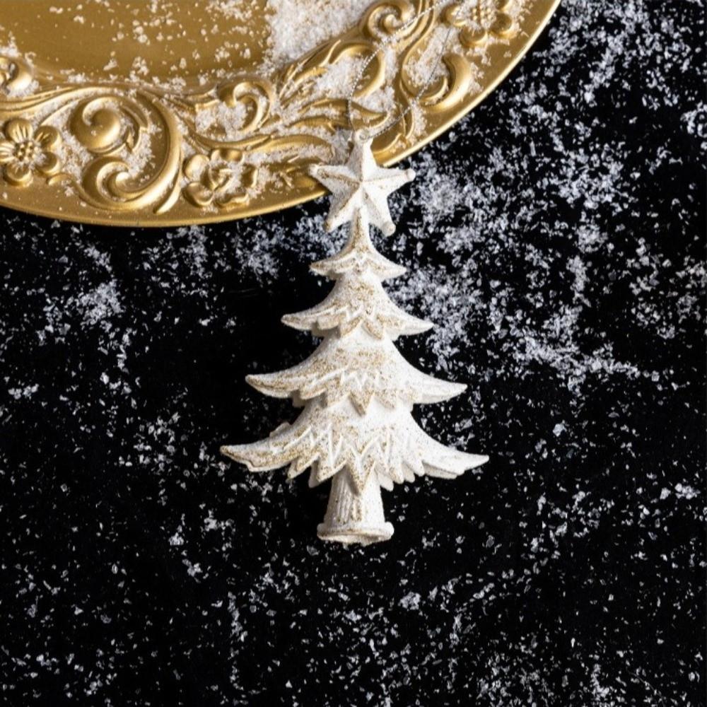 Textured Surface Xmas Hanging Pendants Assorted Shapes Christmas Baubles  Christmas Tree Decor