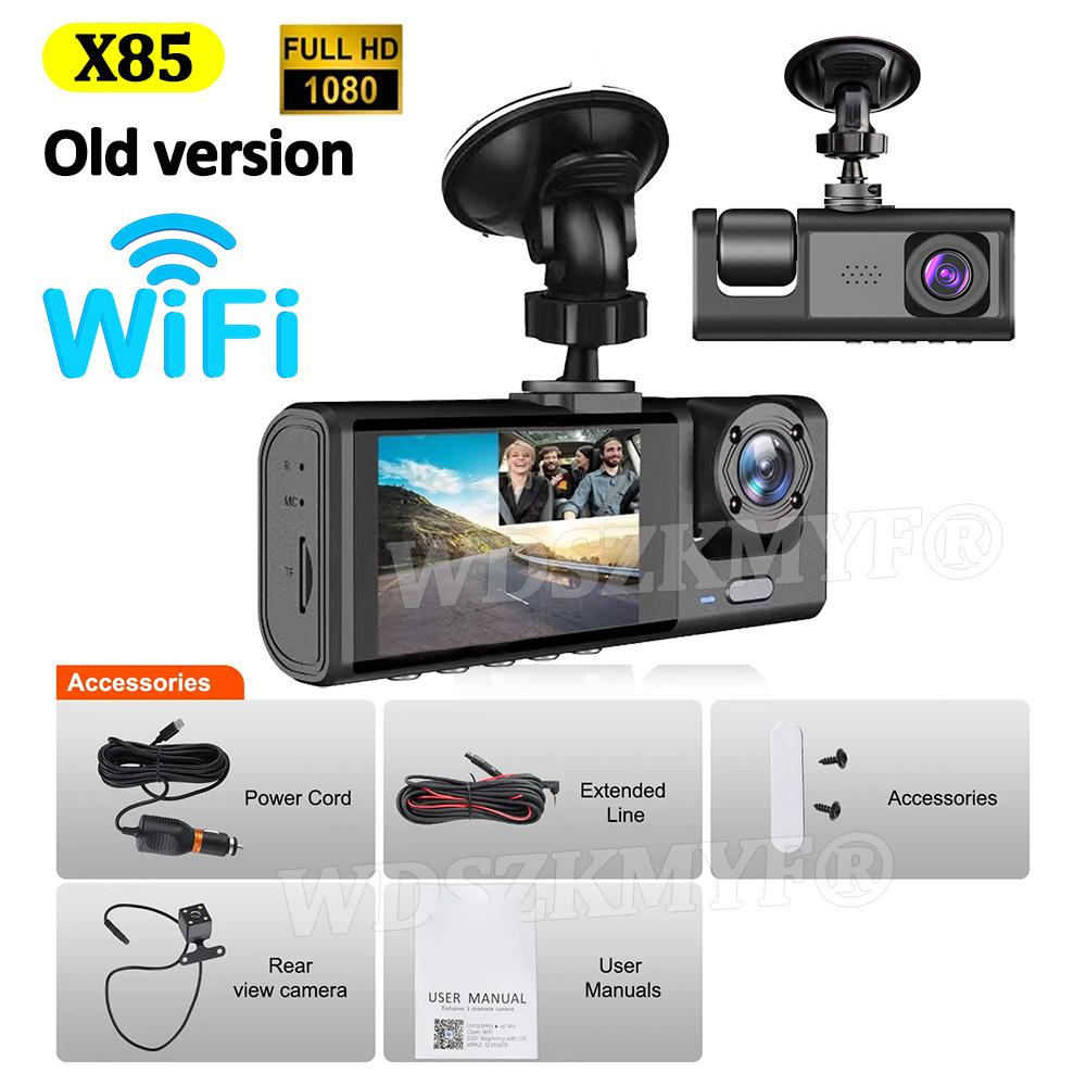 3 Channel Car Dvr 1080P Dash Cam for Car WIFI APP Control Front and Rear View Recorder Video Car Camera for Car Assecories
