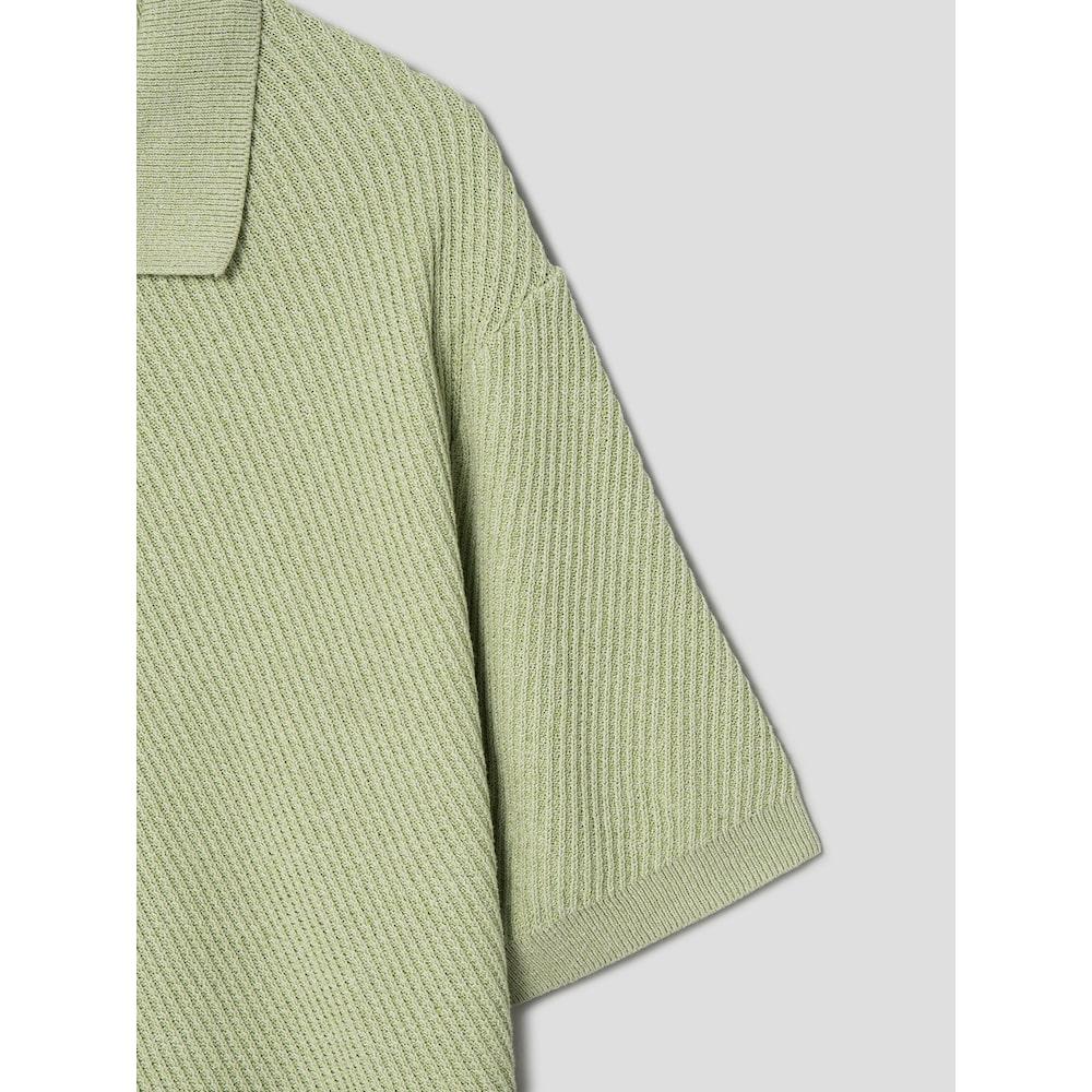 8SECONDS Diagonal Collar Short Sleeve Knit Green (214751Ay1L)