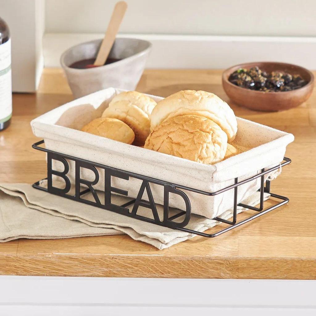 Rectangular Bread Basket Kitchen Bread Storage and Serving 25 Cm