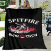 Fashion S-Spitfire Logo Pattern Blanket Flannel Thin Blanket Portable Home Travel Office Lunch Break Blanket Birthday Gift