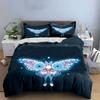 Floral Butterfly Art Decor Set Bedding Set with 1 Duvet Cover 2 Pillowcases Single Double King Queen, Gift