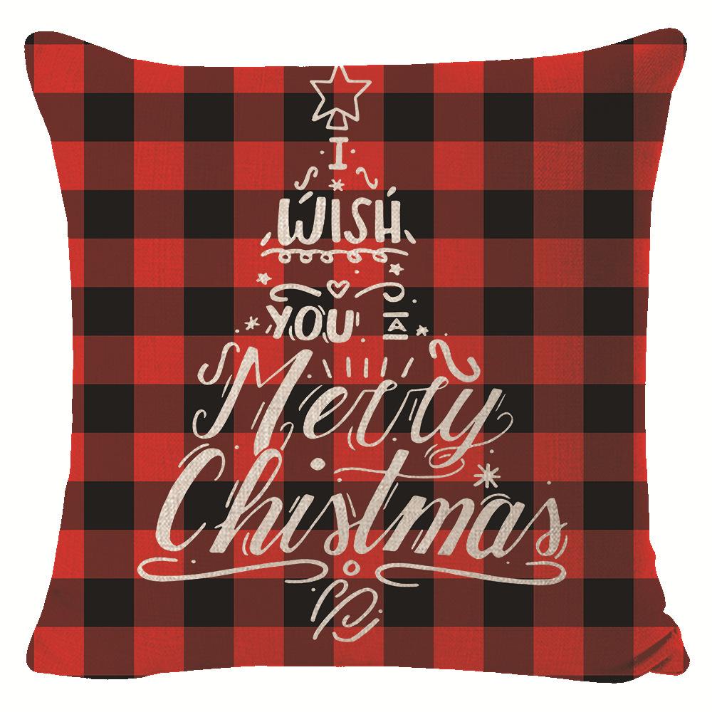 New Christmas Pillow Cover Four-piece Set Pillow Cushion Office Lumbar Backrest Decorative Backrest