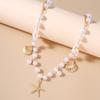 Fashion Summer Beach Shell Starfish Pendant Necklace for Women Girls Pearl Choker Necklaces Party Holiday Jewelry Gifts