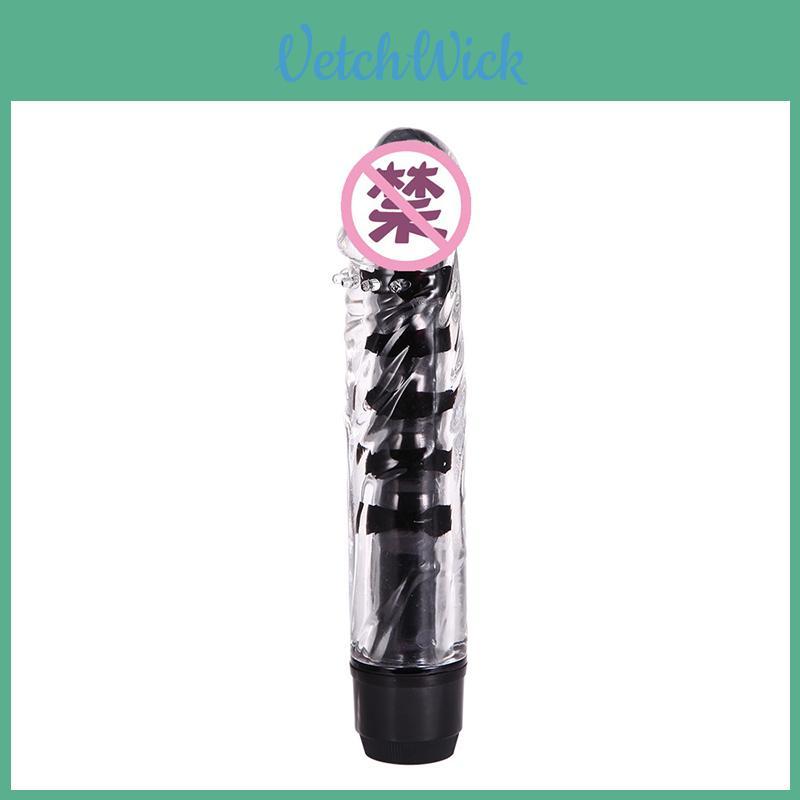 Jelly Silicone Crystal Vibrator Dildo Sex Toy 7 Inch Vibrator Electric Massager