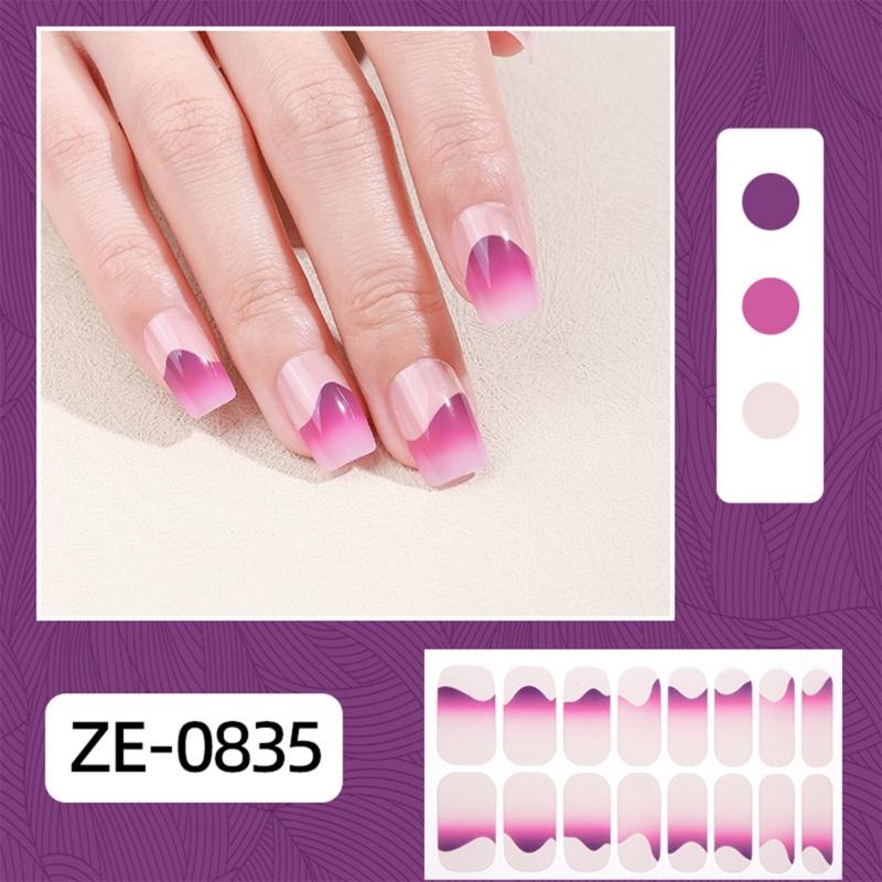 Gradient Nails Polish Sticker French Tip Gels Nail Strips Nails Polish Wraps Glossy Gels Nail Sticker Manicures Sticker