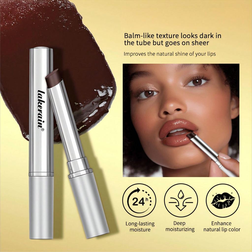 1pc Deep Honey Color Lipstick. Reduces Lip Lines, Prevents Peeling And Cracking. Moisturizing And No