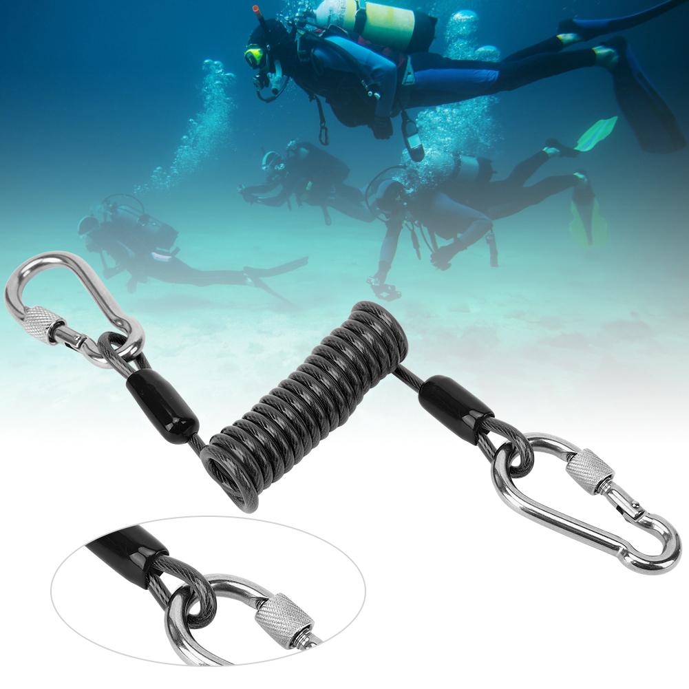 Stainless Steel Buckle Portable Camera Diving     Spring Rope Fishing Missed Line