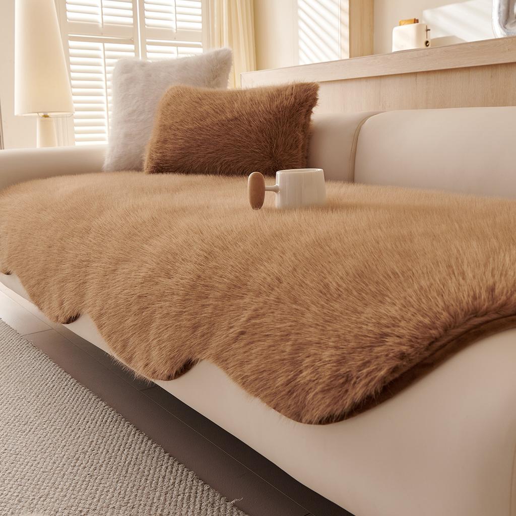 Winter Plush Special-Shaped Sofa Cushion  New Autumn And Winter Straight One-Piece Non-Slip Sofa Seat Cushion Cover Cloth