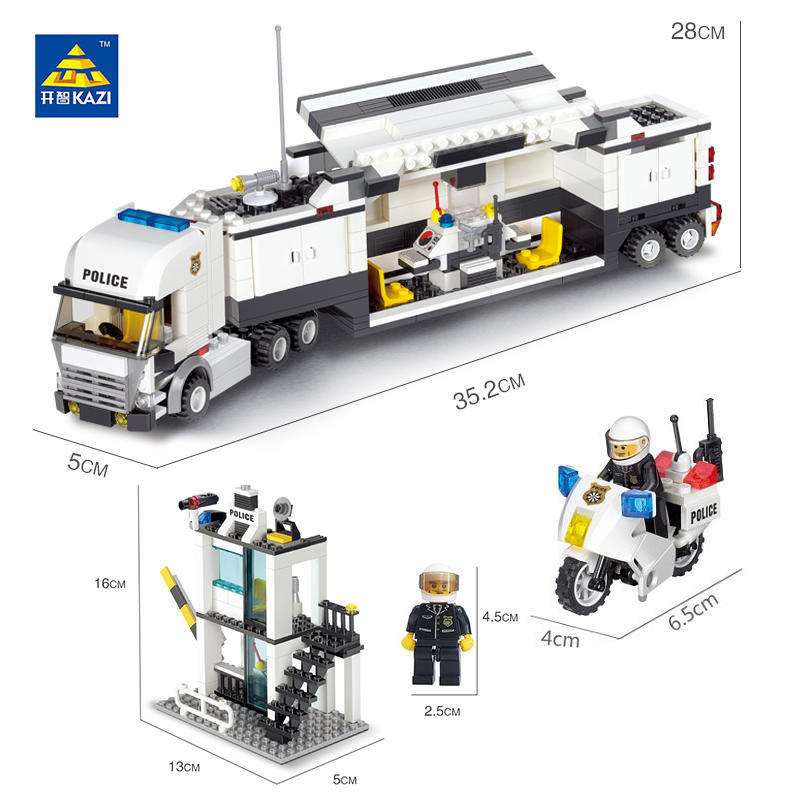 Bausteine ​​Polizeistation Modellbausteine, kompatibel mit allen Markenblöcken, DIY-Steine