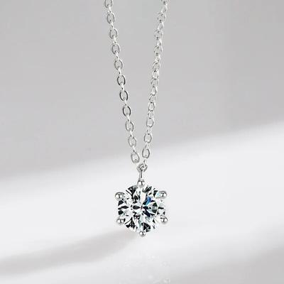 Neue 2 Karat Echte Moissanite Anhänger Halskette Für Frauen Dame Top Qualität S925 Sterling Silber Edlen Schmuck Bestehen Diamant Test