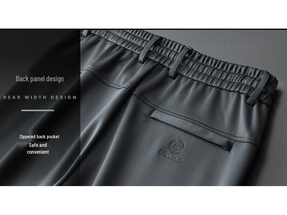 Men's Plus Size Autumn Fleece-Lined Sweatpants - Elastic Waist, Straight Leg Casual Pants