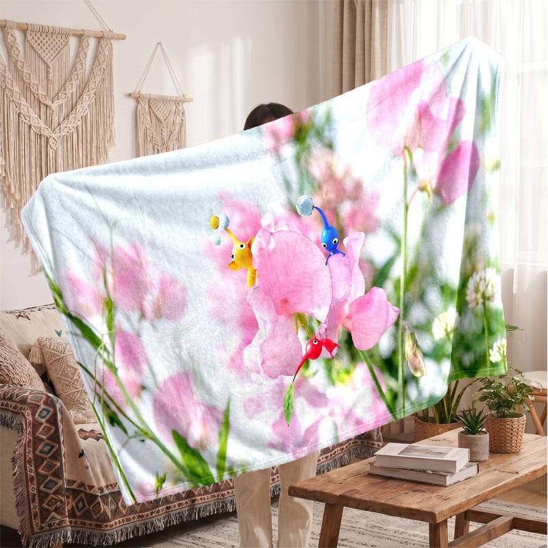 Warm Flannel BlanketPikmin Soft Cozy Throw Blanket for Bedroom Couch