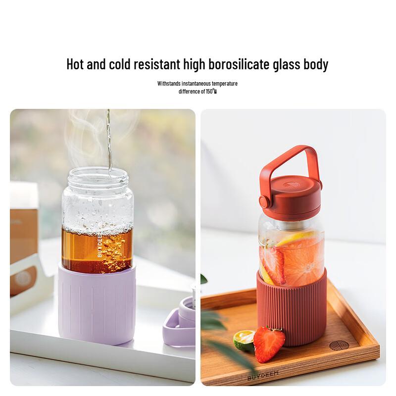 Buydeem 630ml Glass Tea Infuser Tumbler